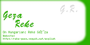 geza reke business card